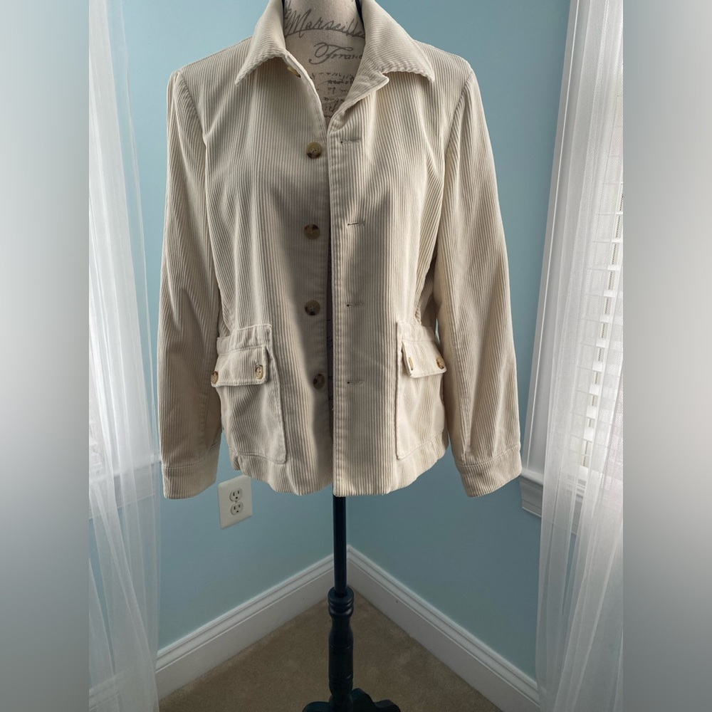 Ralph Lauren Jeans Cream Corduroy Jacket with elbow patches - Picture 2 of 4